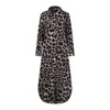 Podstawowe sukienki przypadkowe impreza Vintage Leopard Robe 2023 Autumn Long Rleeve Maxi Vestidos Dress Modna Koszula Kobieta 1 231117