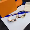 Luxury Designer Jewelry Women Bangle Stainless Steel Wedding 18K Gold Plated Wedding Engagement Gift S122