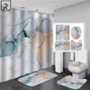 Beautiful Modern Shower Curtains 3D Bathroom Curtain Set Anti-slip Bath Mat Soft Carpet Water Absorption Rugs Home Decoration AA22283n