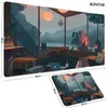 Mouse Pads Bilek Dinler Sevimli Büyük Oyun Klavyesi Mouse Pad XL Yeşil Botanik Bilgisayar Oyuncu Tablet Ped Kenar Kilitli Kilitür Oyun Fareleri Mats YQ231117