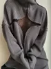 Женские свитера Y2K со звездным узором, сетчатый прозрачный свитер, женская водолазка с длинным рукавом, вязаная толстовка, осенние эстетические свободные топы, трикотаж 231116