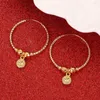 Boucles d'oreilles pendantes boule de couleur or pour femmes filles perle ronde éthiopienne afrique arabie bijoux de mode