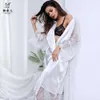 2023 New Fun Bathrobe Sexy Oil Oil Shining Lightgown Lace Long Long P6015