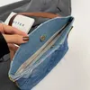 Sacs de soirée Sacs à bandoulière en tissu Denim de qualité pour femmes motif diamant grande capacité rabat chaîne sac à bandoulière sacs à main de luxe Designer 231117