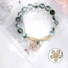 Bracelets porte-bonheur naturel fleur de cerisier pierre Bracelet Design de mode transfert cristal vert femmes femmes perles Bracelet bijoux cadeau