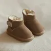 Boots Winter Baby Snow Warm Plush Leather Toddler Shoes Fashion Boys Girls Anti slip Rubber Sole Sneakers Infant 231117