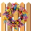 Decoratieve bloemen Spring krans voordeur kleurrijk voor zomer kunstmatige slinger muur raam vakantie festival feest banket trouwhuis