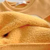 Sweat-shirt imprimé pour enfants, lettres de dessin animé, garçons et filles, col rond, manches longues, pull de sport, automne hiver, enfants, pull chaud en velours, Z5461