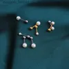 Stud 2PCS Stainless Steel Pearl Ear Studs Earrings For Women/Men 3mm 4mm 5mm Tragus Cartilage Piercing JewelryL231117