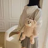 INS Cartoon Plush Little Bear Doll Bag Stupid Cute Bear Bag Plush Cute Girl Soft Girl Crossbody Bag Backpack