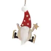 Figurine decorative Albero di Natale Ornamenti appesi Decorazioni Ciondolo in legno per ghirlanda di Pasqua con luci