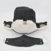 Winter Thermal Suit Designer Lamb Wool Solid Trapper Hats Mask -knapp Design Varma tjocka termiska uppsättningar unisex