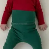 衣類セットベイビーシックなクリスマスロンパーハイウエストパンツ帽子生まれ幼い女の子の男の子Xmasの衣装