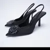 Gai Black High Women Slingback Stiletto Heels Kobiety Pumps Masowe sandały z czerwonego zielonego obcasy 230414 GAI