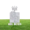Big Boss Letter Crown Pendant Collier initial avec chaîne de corde Iced Out Bling 5a Cumbic Zircon Hip Hop Men Boy Jewelry Whole7964834