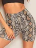 Kvinnors shorts Sexig Summer Snake Print High midja Elastiska korta byxor Pantalones Cortos Mujer 230417
