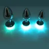 Juguetes anales Enchufe anal de acero inoxidable Estimulador de tope Juguetes Metal suave Luz RGB Control remoto Enchufe anal Juguetes sexuales para parejas Anal gay 231116