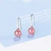 Dangle Earrings & Chandelier Natural Strawberry Two Colors Crystal Ear Hook Silver Plated Jewelry Personality Peach Fresh Beautiful XZE234Da