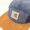 Carharttlys cap designer toppkvalitet hatt vår höst corduroy baseball cap för kvinnor män unisex vintage solida snapback hattar vinter justerbar utomhussporthatt