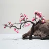 装飾的な花の花輪チェリーレッドプラムブロッサムシルク人工プラスチック製のホームウェディングDIYデコレーションフォームクリスマスベリーファック