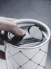 Muggar nordiskt dubbelskikt keramisk kopp med cover bil kaffe anti scald ljus lyx ins handy bärbar