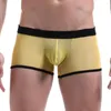 Onderbroek mannen gay penis pouch boksers sexy ondergoed lingerie doorzichtige slijsten pure mesh slipje homme slip transparante jockstrap string