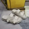 Designer Slipper fühlen Sandalen Explosionsrutschen Gummi-Sandalenmuster Stoff Slipper Männer Männer Leder Flip Flops Gurte Sandalengröße 35-46