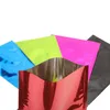 7x10 cm pequeña bolsa de Mylar abierta superior bolsa de embalaje tipo plano bolsas de papel de aluminio coloridas bolsa sellable al vacío de alimentos a granel Fuafi