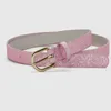 Belts Fashion Women's Thin Belt Laser Silver Gold Pink PU Ladies Sequined Shiny Pin Buckle Small Waistband