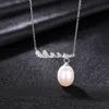 Collier pendentif perle S925 argent Zircon vague collier Vintage femmes européennes mode collier chaîne fête de mariage bijoux exquis cadeau de saint valentin SPC