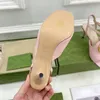 Sandali a spillo con decorazione fibbia hardware di grandi dimensioni Décolleté open toe con cinturino alla caviglia da donna designer di lusso suola in pelle derma calzature di fabbrica 35-41 Con scatola