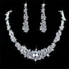 Women Fashion Jewelry Crystal Wedding Earrings Jewelry Pendant Necklace Bridal Jewelry Sets Accessories