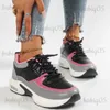 Klänningskor avslappnad kvinnlig sneakers kvinnors vulkaniserade skor 2023 Sommarsport Rinnande skor Fashion Color Blocking Platform Wedge Loafers T231117