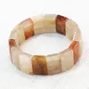 Strand 14x20mm Natural Stone Bangle Jades Chalcedony Geometry Yellow Beads Pärlade armband för kvinnor Luxury Manual Jewels 7.5 -tums B3280