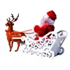 Christmas Decorations Deer Pulling Cart Music Electric Santa Claus Children s Toys Gifts Desktop 231116