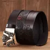 Belts New Male China Dragon Belt Cowskin Genuine Leather Belt for Men Carving Dragon Pattern Automatic Buckle Belt Str For JeansL231117