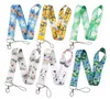 Cute Cartoon Cat Corgi Flowers Neck Strap Keychain Badge Holder ID Card Pass Hang Rope Lanyard for Cell Phone Straps Key Rings Accessories