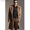 Heren Trench Coats 2023 Heren Imitatie Mink Fur Integrated Long Winter Wear Clothing Jackets Trench Coat Men Koreaanse Fashion Breakers Q231118