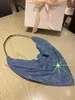 Высокое качество 10A + Rhinestone Shiny Wang Diamond Сумки на ремне Роскошные дизайнерские сумки Blue Shimmer Блеск Женская сумка Messenger Lady Party Tote Сумки