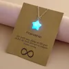 Pendant Necklaces Fashion Geometric Luminous Necklace Punk Round Star Heart Glow In The Dark For Women Couple Jewelry Gifts