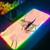 Tapis de souris Repose-poignets une pièce Zoro RGB Pc Gamer clavier tapis de souris tapis de souris LED tapis de souris lumineux en caoutchouc ordinateur de jeu Mausepad YQ231117