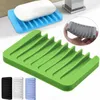 Melhoria da casa Silicone Banheiro flexível Redes de banheiro banheiro bandeja de sabão Soap Soap Soap Plate Plate Solter