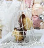 Decorazione per feste 1 pz Gabbia per uccelli bianchi Confezione regalo di nozze Caramelle di metallo Fiore di cioccolato