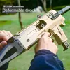 Verformbare Doppelform DIY Manuelle Launcher Shell Ausgeworfen Weiche Kugel Pistole Taschenlampe Griff Schalldämpfer Zubehör Outdoor Spiel Spielzeug Pistole