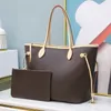 Luxus Designer M41178 2 Stück große Einkaufstasche Louvis Tote Umhängetasche Damen Mann Clutch Tasche Prägung Handtasche Brieftasche echtes Leder braune Blume Umhängetaschen