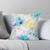 Pillow Floral Throw Covers Farmhouse Decorative Velvet Navy Watercolor Flowers Pillowcase Boho Roses Blue White