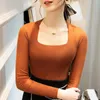 Stage Wear Women Latin Dance Costumes Long Sleeved Pure Cotton Square Collar Shirts Performance Practice Clothes DN10087