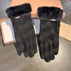 Jesienne zimowe aksamitne rękawiczki Wysokie elastyczne futra pięć palców rękawiczki
