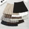 Skirts Brown Skirt Ladies Summer Clothes Womens High Waist Harajuku Korean Style Black Mini Pleated Skirt For School Girl Uniform 231116