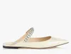 Luxe Bing Flat Women Sandaalschepen Schuif flats Crystal Riem Pointed Teen naakt Patent Leathers Brand Mules Shoes Designer Elegante damespompen 35-43Box